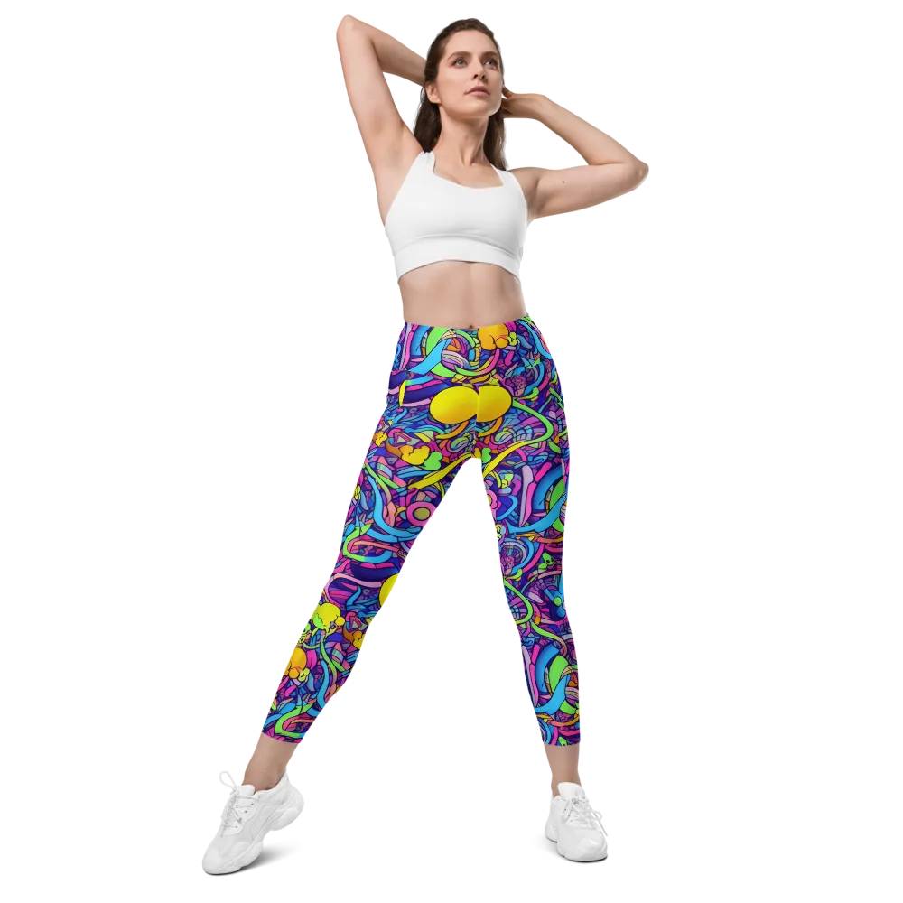 Electric Menagerie on Leggings with Pockets — Front