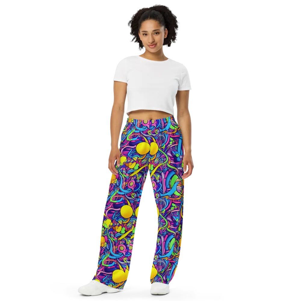 Electric Menagerie on Wide-Leg Pants — Front