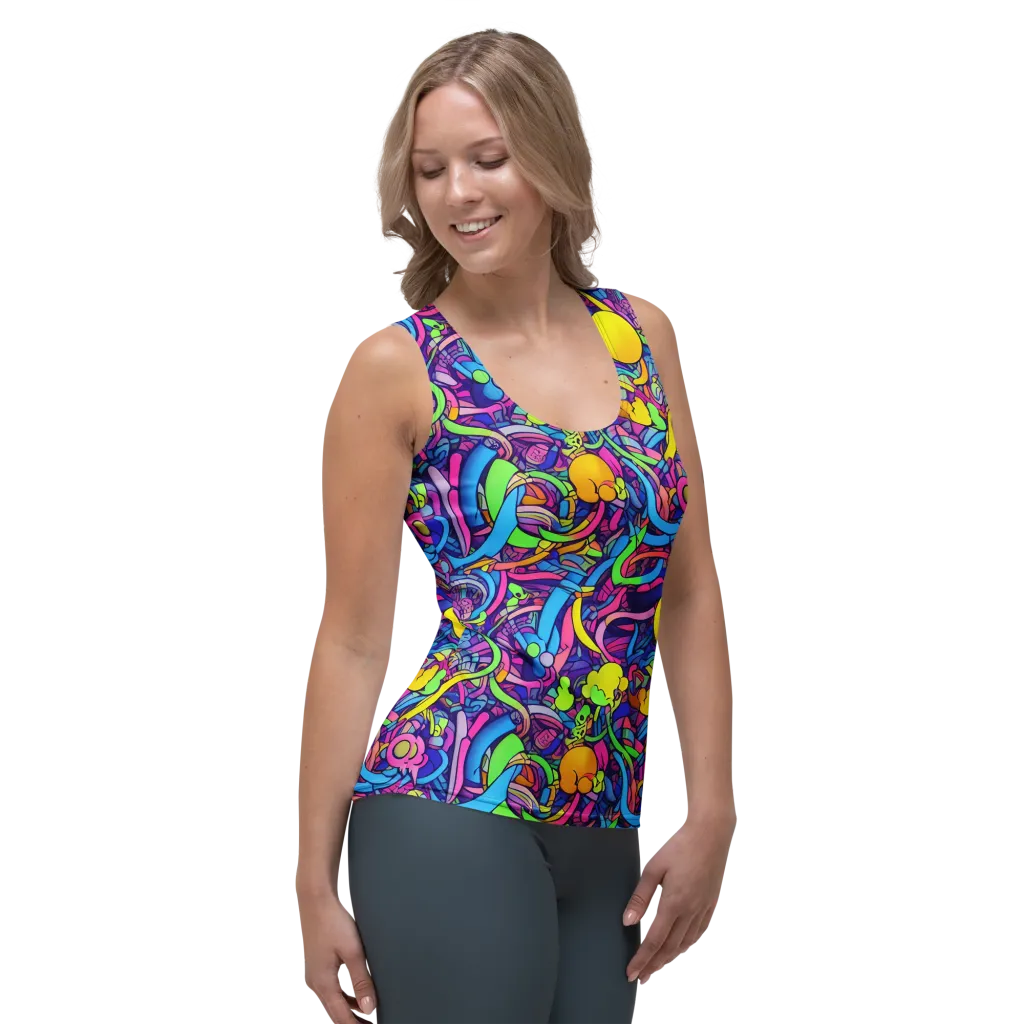 Electric Menagerie on Women's Tank Top — Right Front