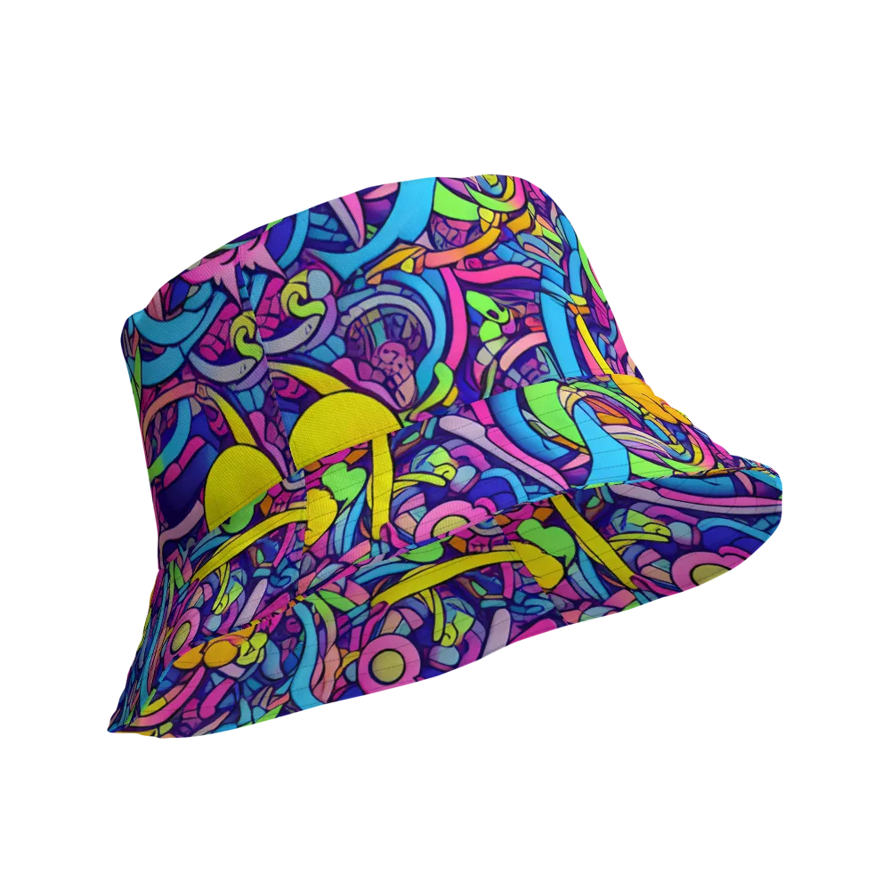 Electric Menagerie on Reversible Bucket Hat — Product details Outside