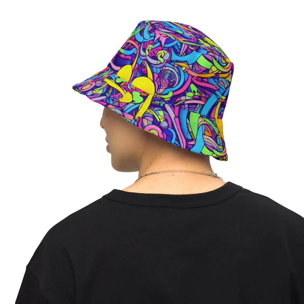 Electric Menagerie on Reversible Bucket Hat — Back Inside