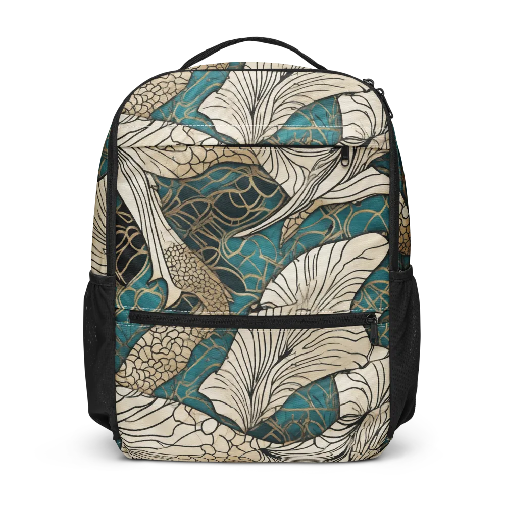 Aqua Filigree on Utility Backpack — Front