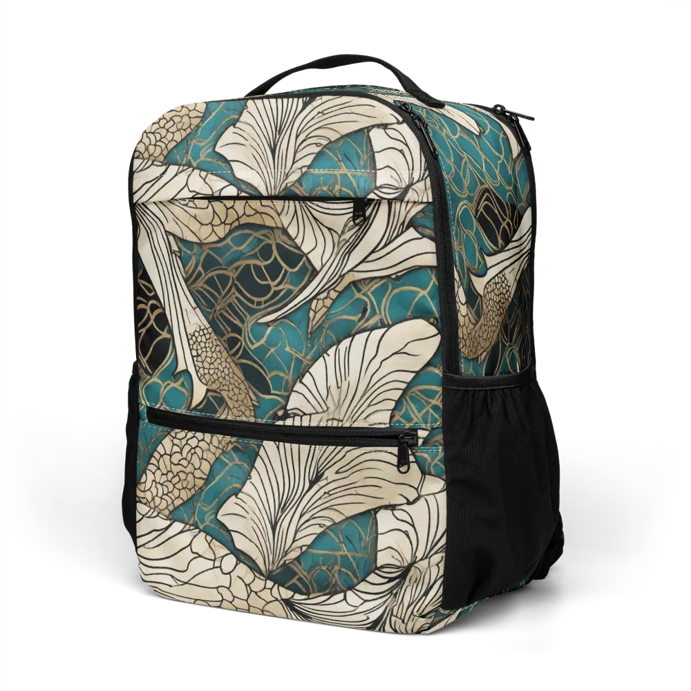 Aqua Filigree on Utility Backpack — Left Front