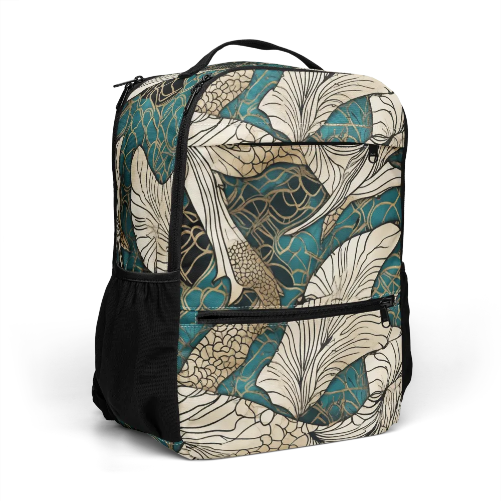 Aqua Filigree on Utility Backpack — Right Front