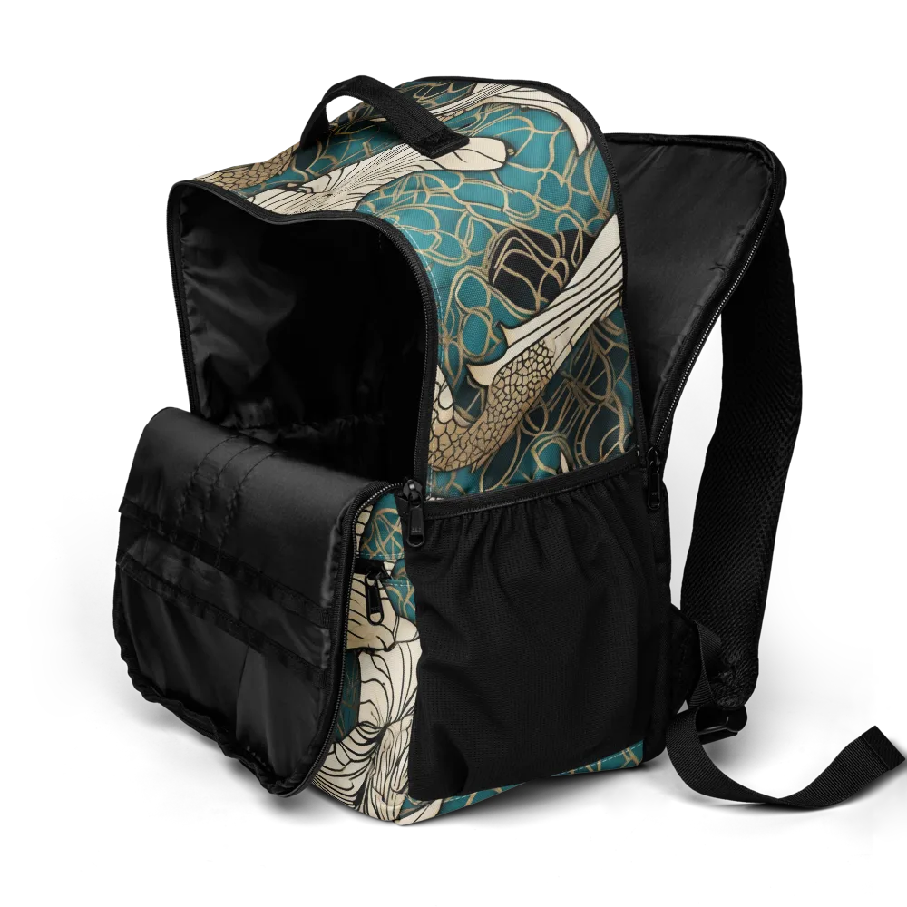 Aqua Filigree on Utility Backpack — Product details 2