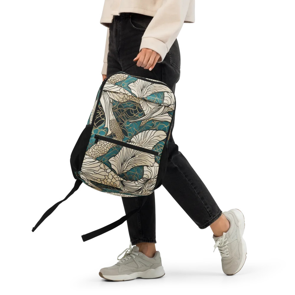 Aqua Filigree on Utility Backpack — Front