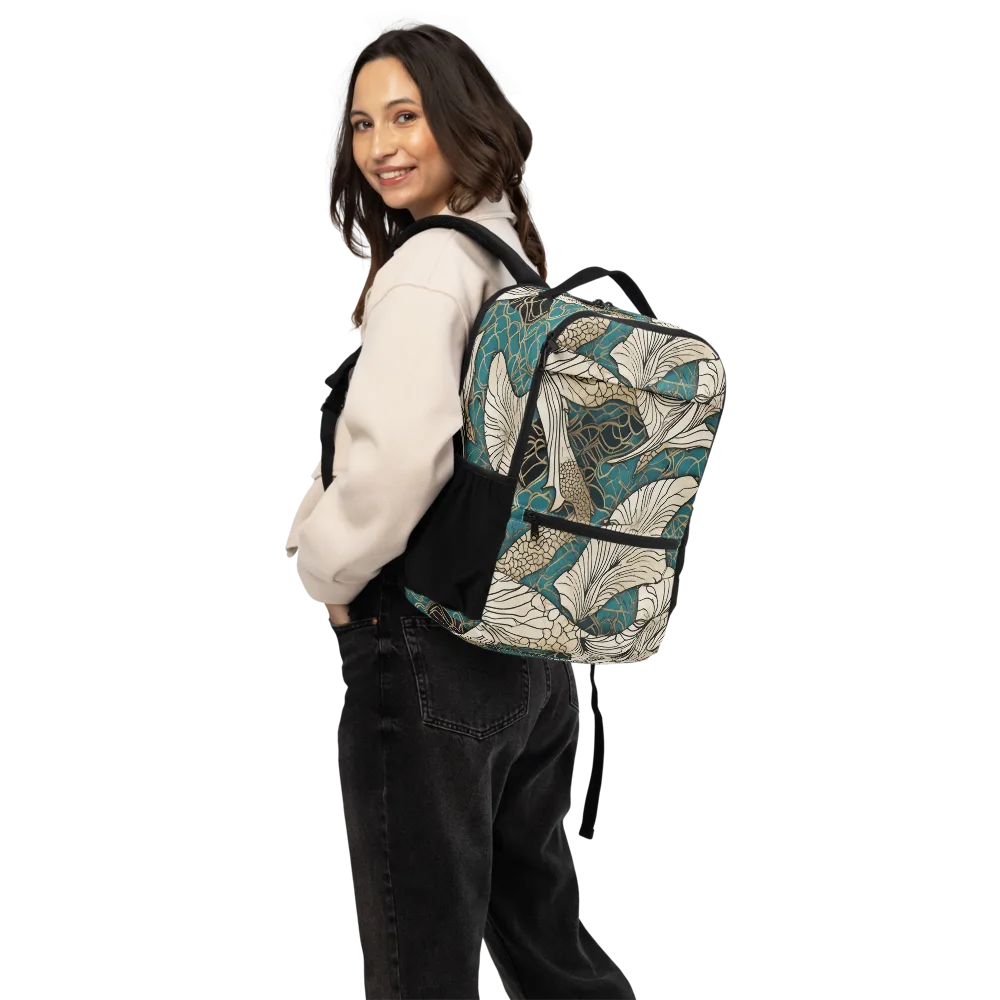 Aqua Filigree on Utility Backpack — Back