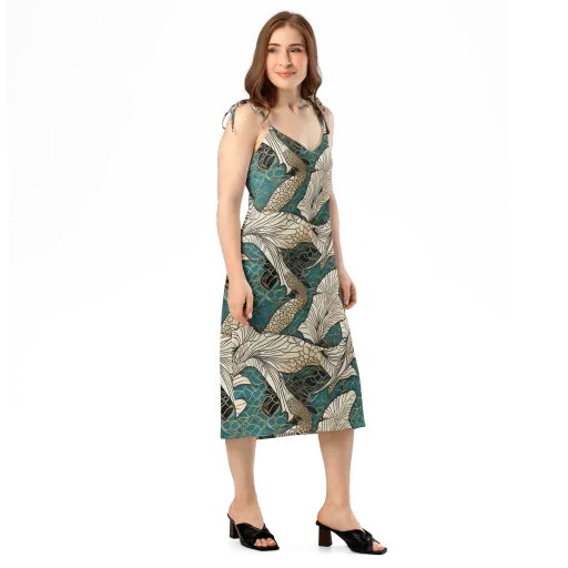 Aqua Filigree on a Slip Dress