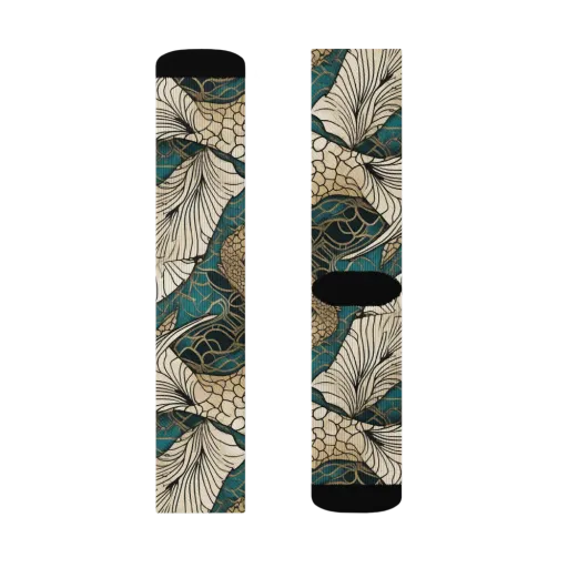 Aqua Filigree on a Socks