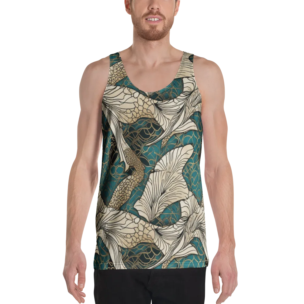 Aqua Filigree on Men's Tank Top — Front