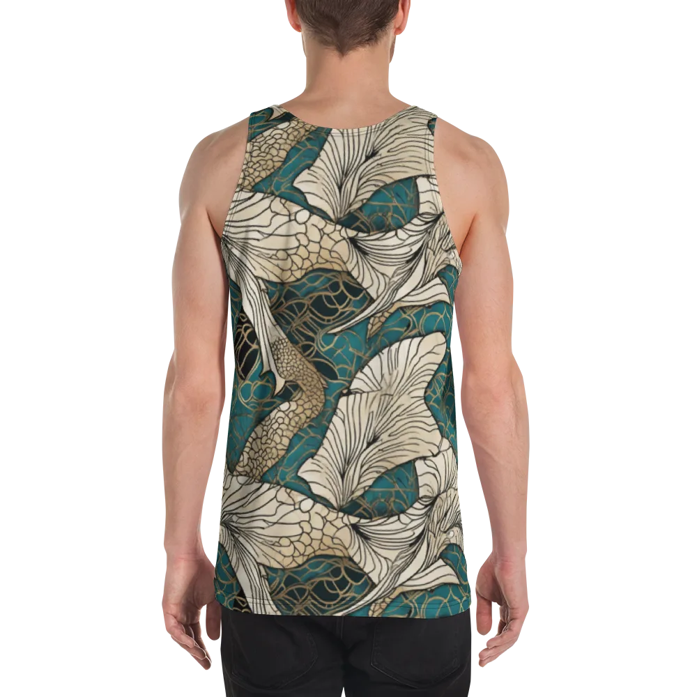 Aqua Filigree on Men's Tank Top — Back