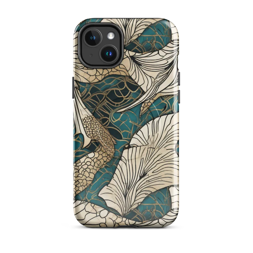 Aqua Filigree on MagSafe Tough Case for iPhone® — Front