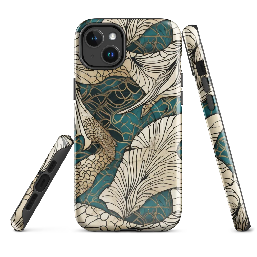 Aqua Filigree on MagSafe Tough Case for iPhone® — Front