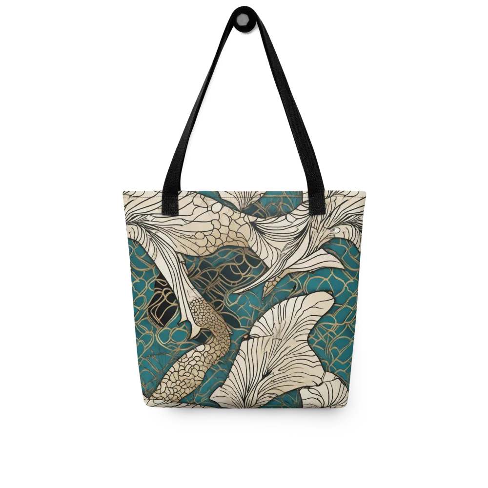 Aqua Filigree on Tote Bag — Front