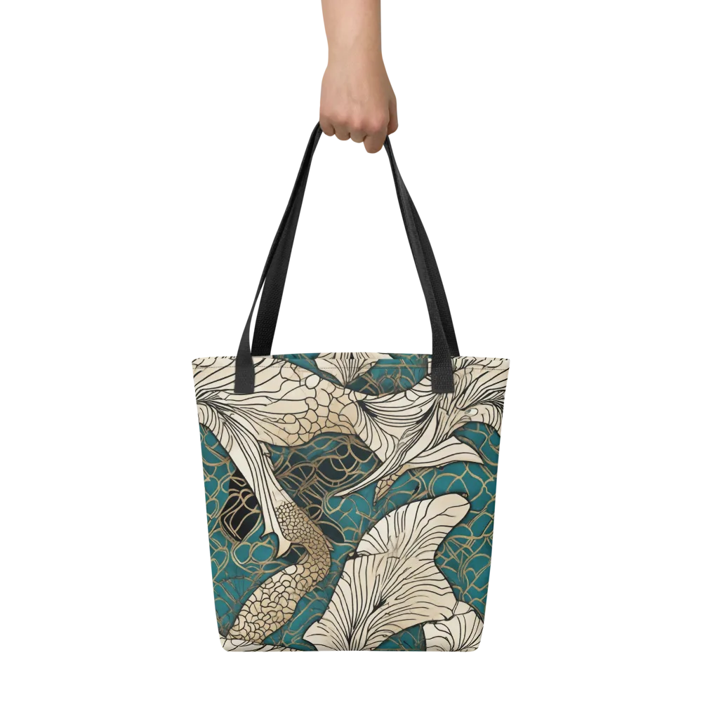 Aqua Filigree on Tote Bag — Front