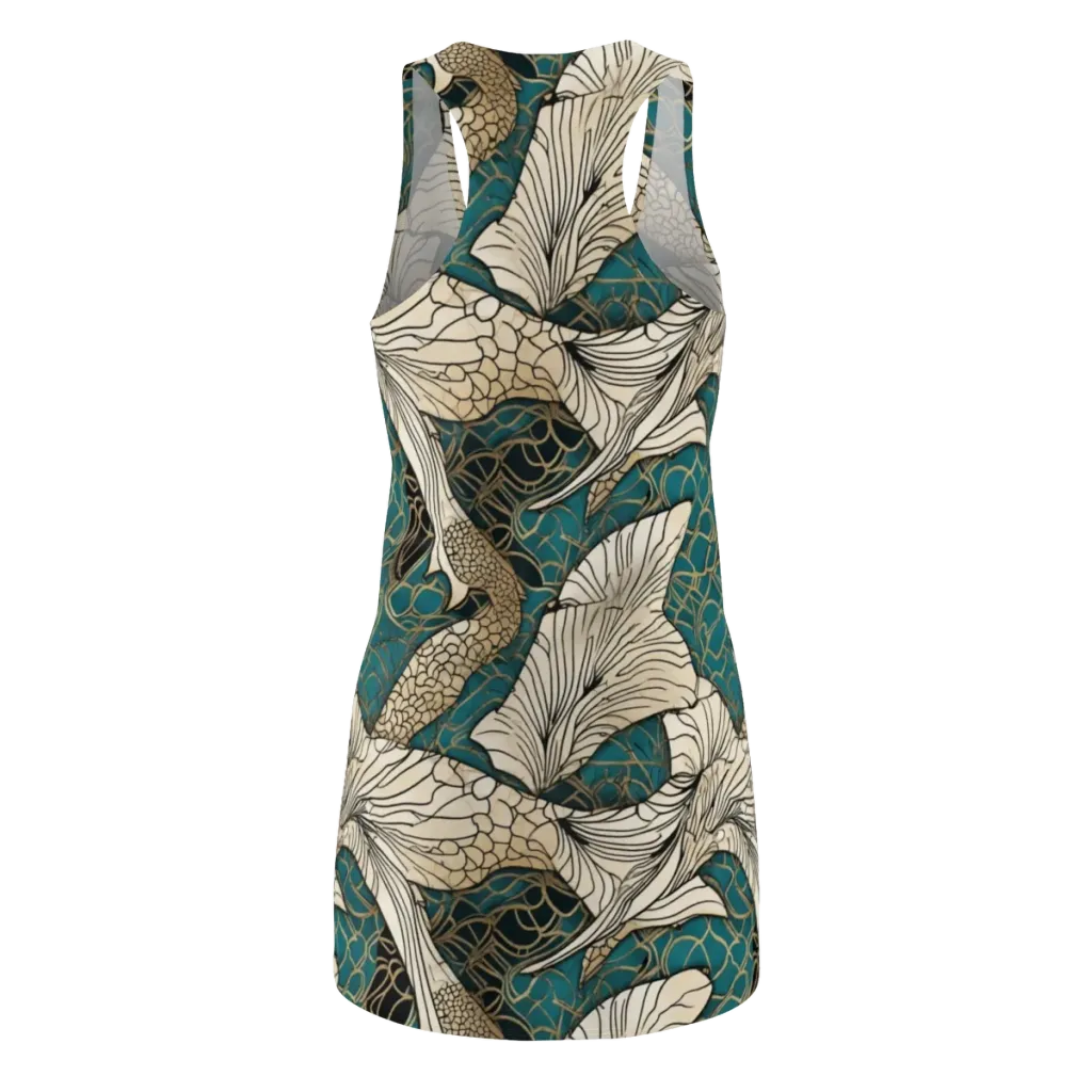 Aqua Filigree on Racerback Dress — Back