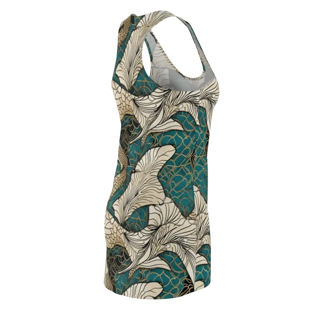Aqua Filigree on Racerback Dress — Back Side