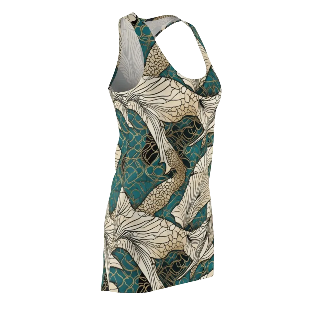 Aqua Filigree on Racerback Dress — Front Side