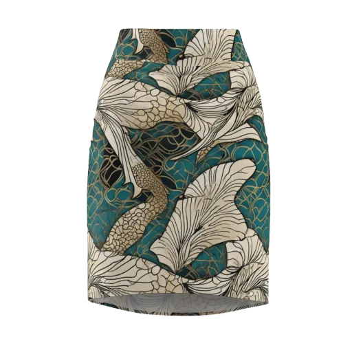 Aqua Filigree on a Pencil Skirt