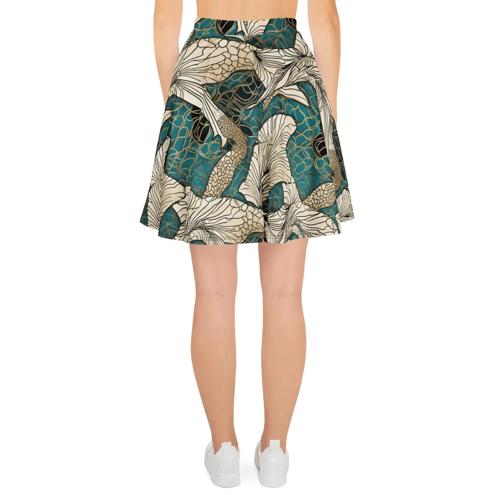 Aqua Filigree on Skater Skirt — Back