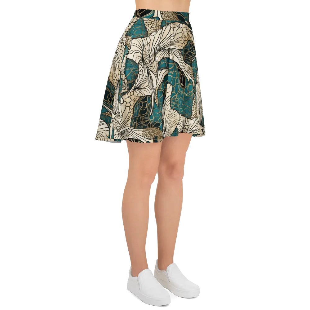 Aqua Filigree on Skater Skirt — Right