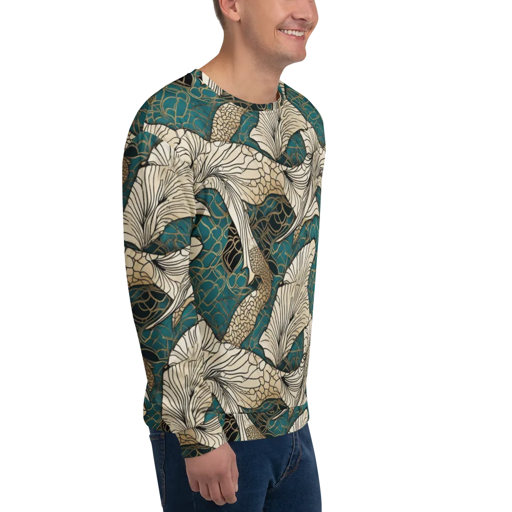 Aqua Filigree on Sweatshirt — Right Front