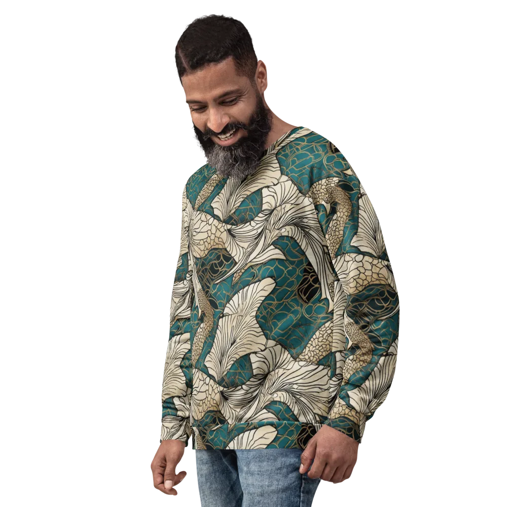 Aqua Filigree on Sweatshirt — Left Front