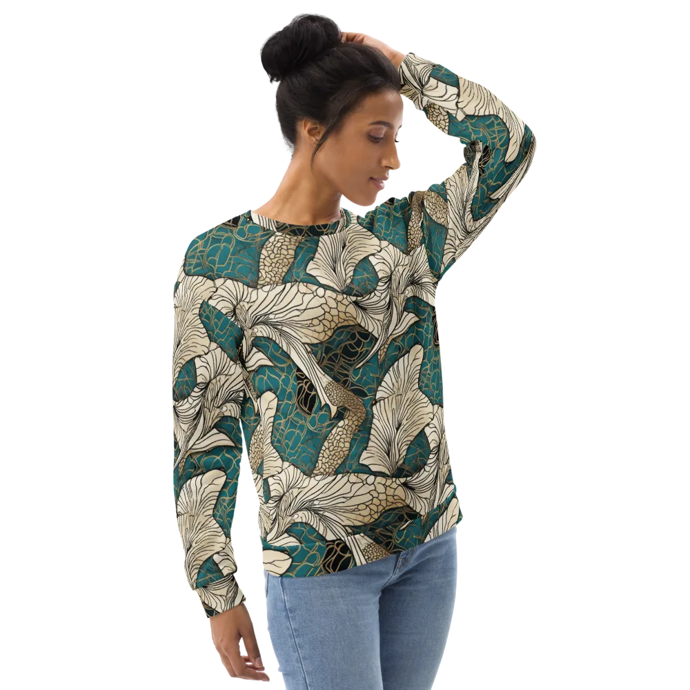 Aqua Filigree on Sweatshirt — Right Front