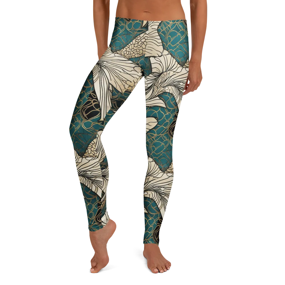 Aqua Filigree on Leggings — Front