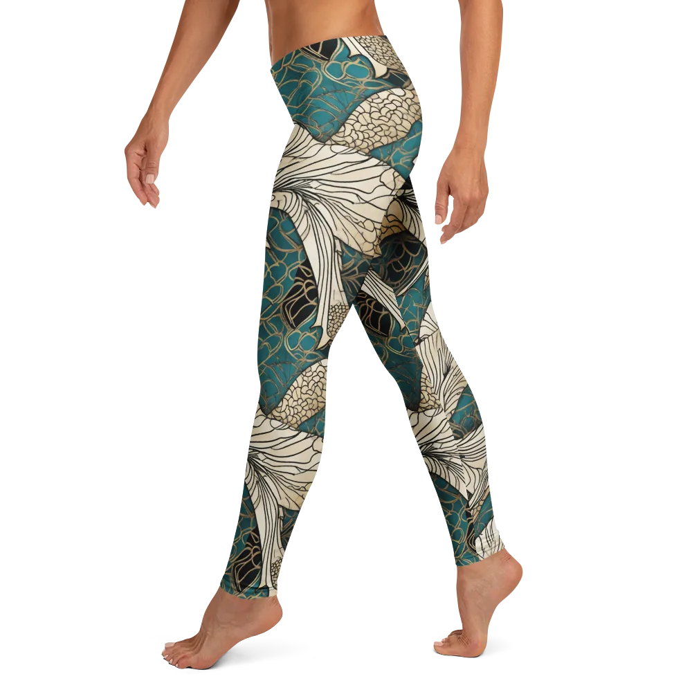 Aqua Filigree on Leggings — Left