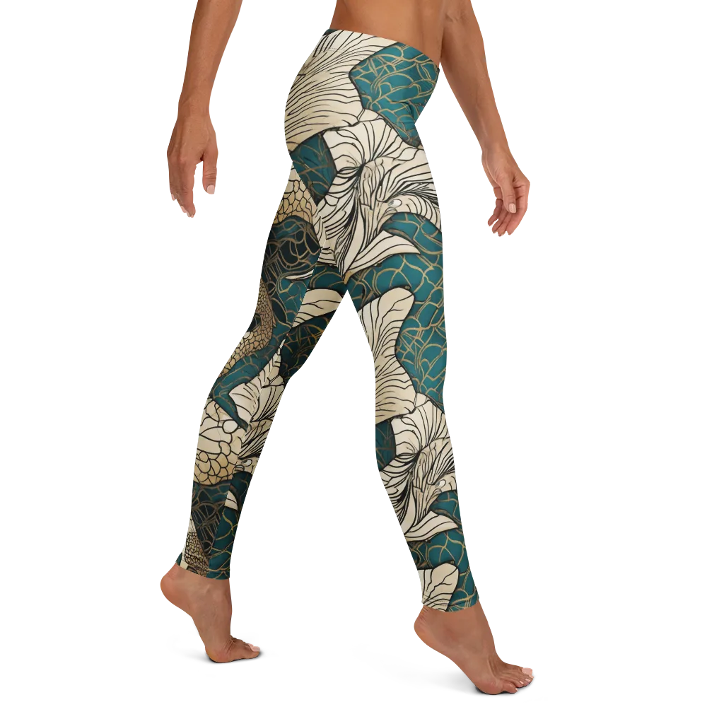 Aqua Filigree on Leggings — Right