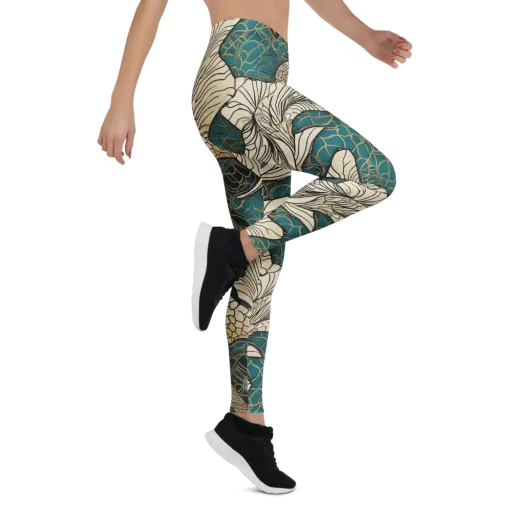 Aqua Filigree on a Leggings