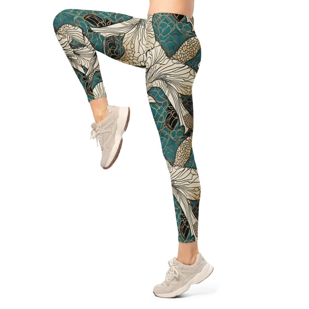 Aqua Filigree on Leggings — Left