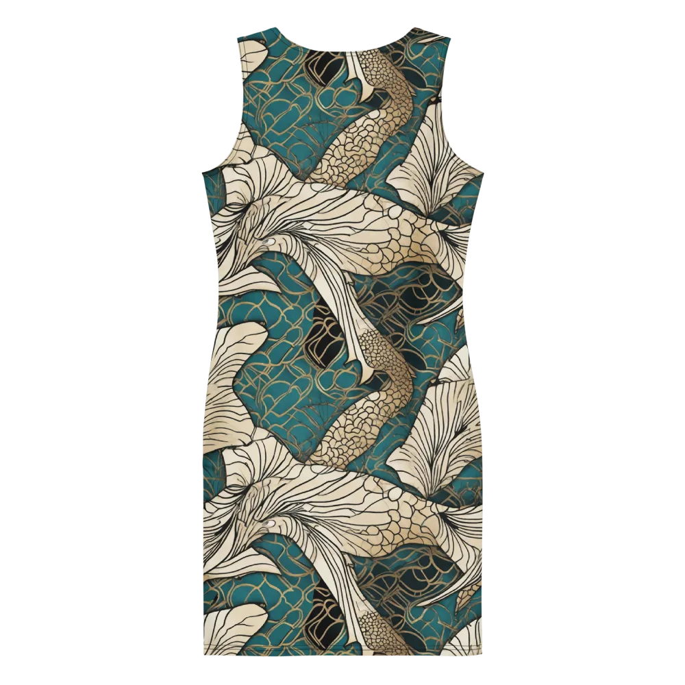 Aqua Filigree on Bodycon Dress — Back
