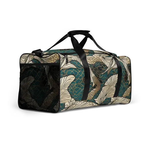 Aqua Filigree on a Duffle Bag