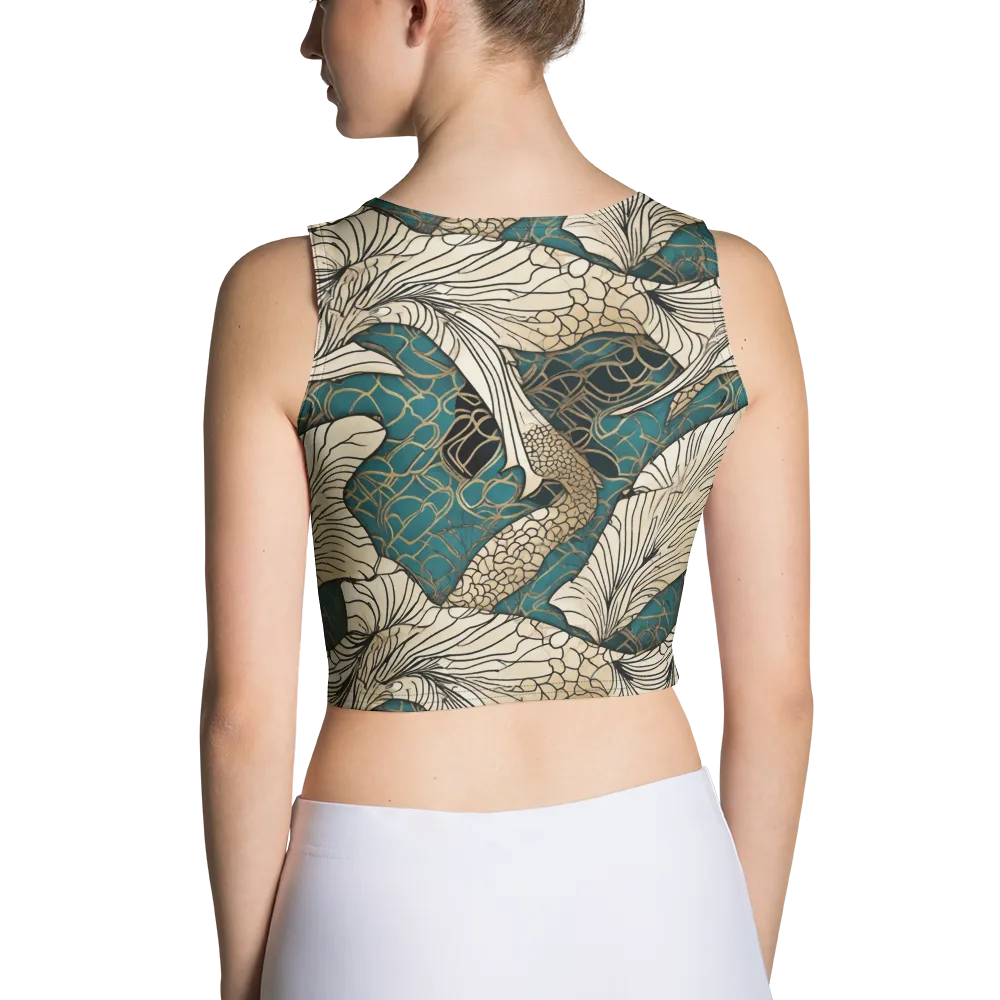 Aqua Filigree on Crop Top — Back