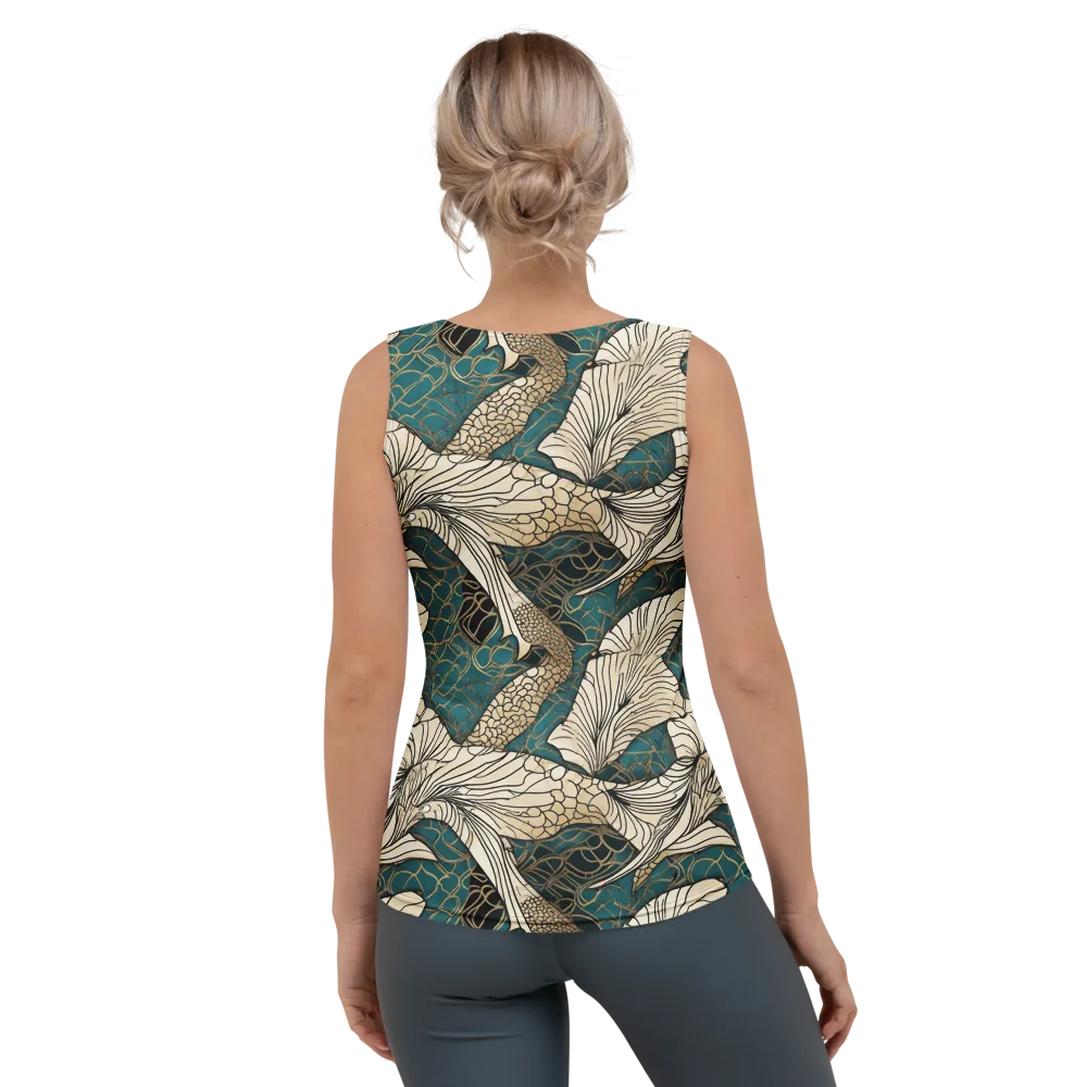 Aqua Filigree on Women's Tank Top — Back