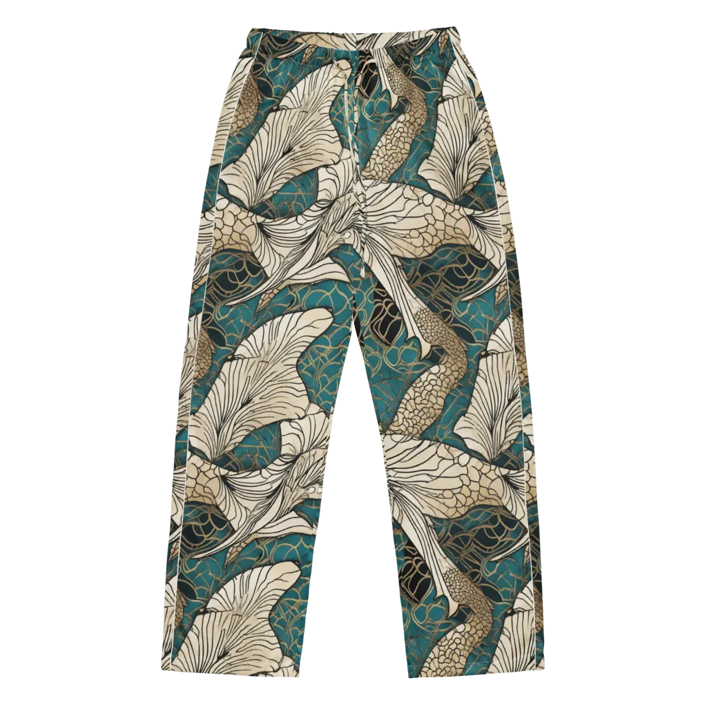 Aqua Filigree on Women's Pajama Pants — Front