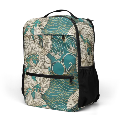 Teal Tidal Bloom on a Utility Backpack