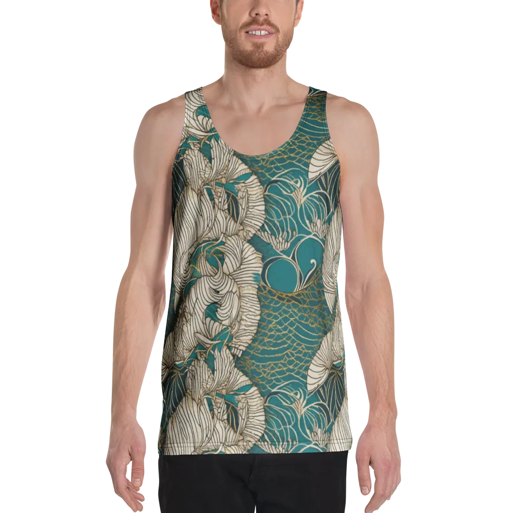 Teal Tidal Bloom on Men's Tank Top — Front