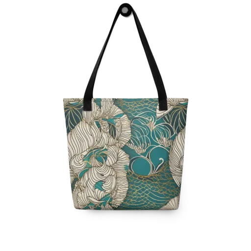Teal Tidal Bloom on a Tote Bag
