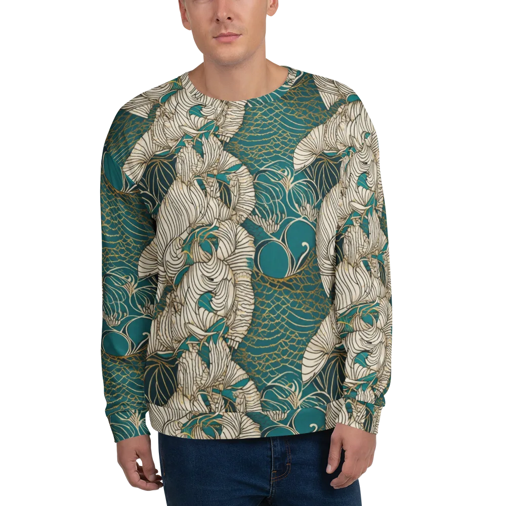 Teal Tidal Bloom on Sweatshirt — Front