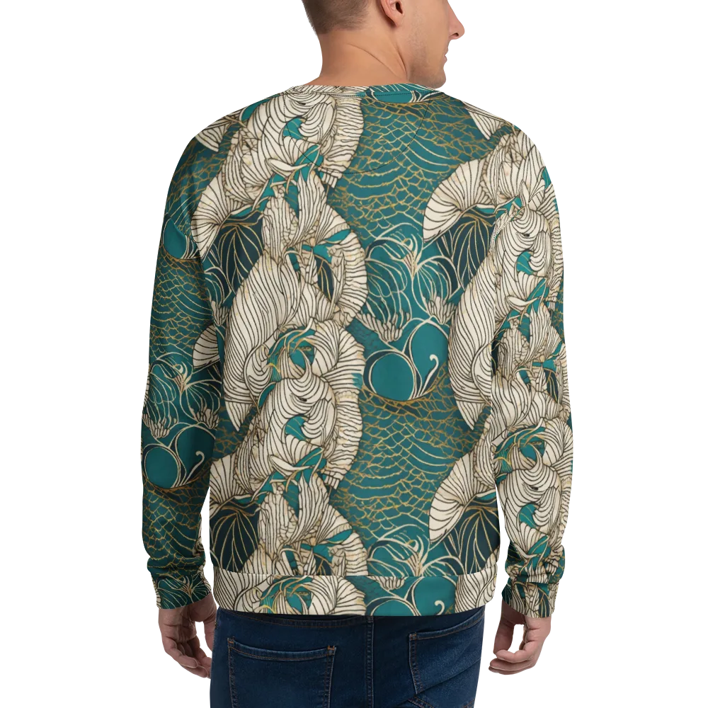 Teal Tidal Bloom on Sweatshirt — Back