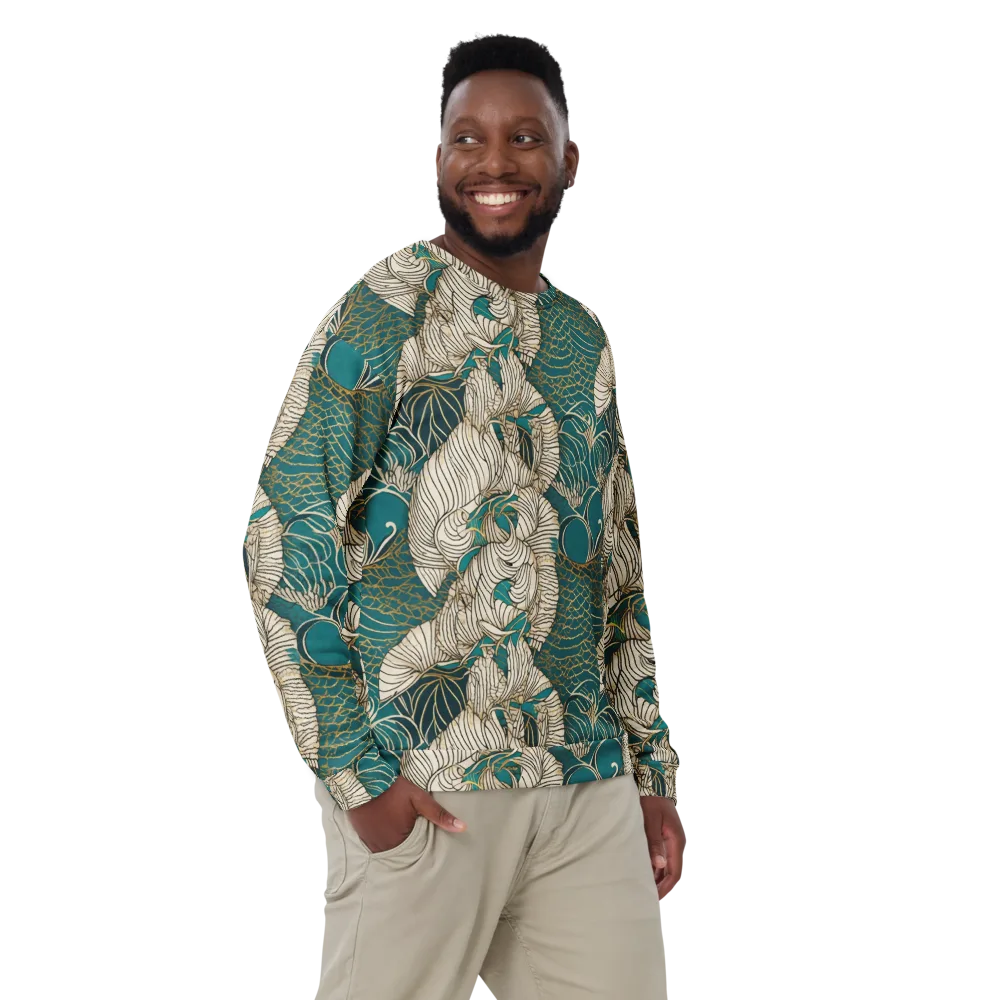Teal Tidal Bloom on Sweatshirt — Front