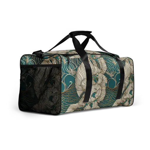 Teal Tidal Bloom on a Duffle Bag