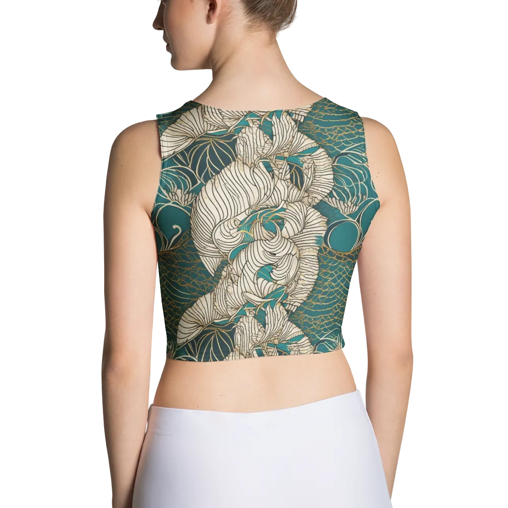 Teal Tidal Bloom on Crop Top — Back