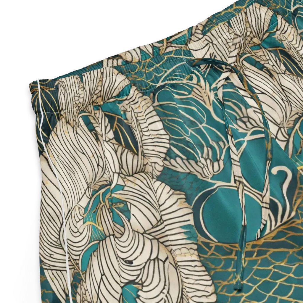 Teal Tidal Bloom on Women's Pajama Shorts — Product details