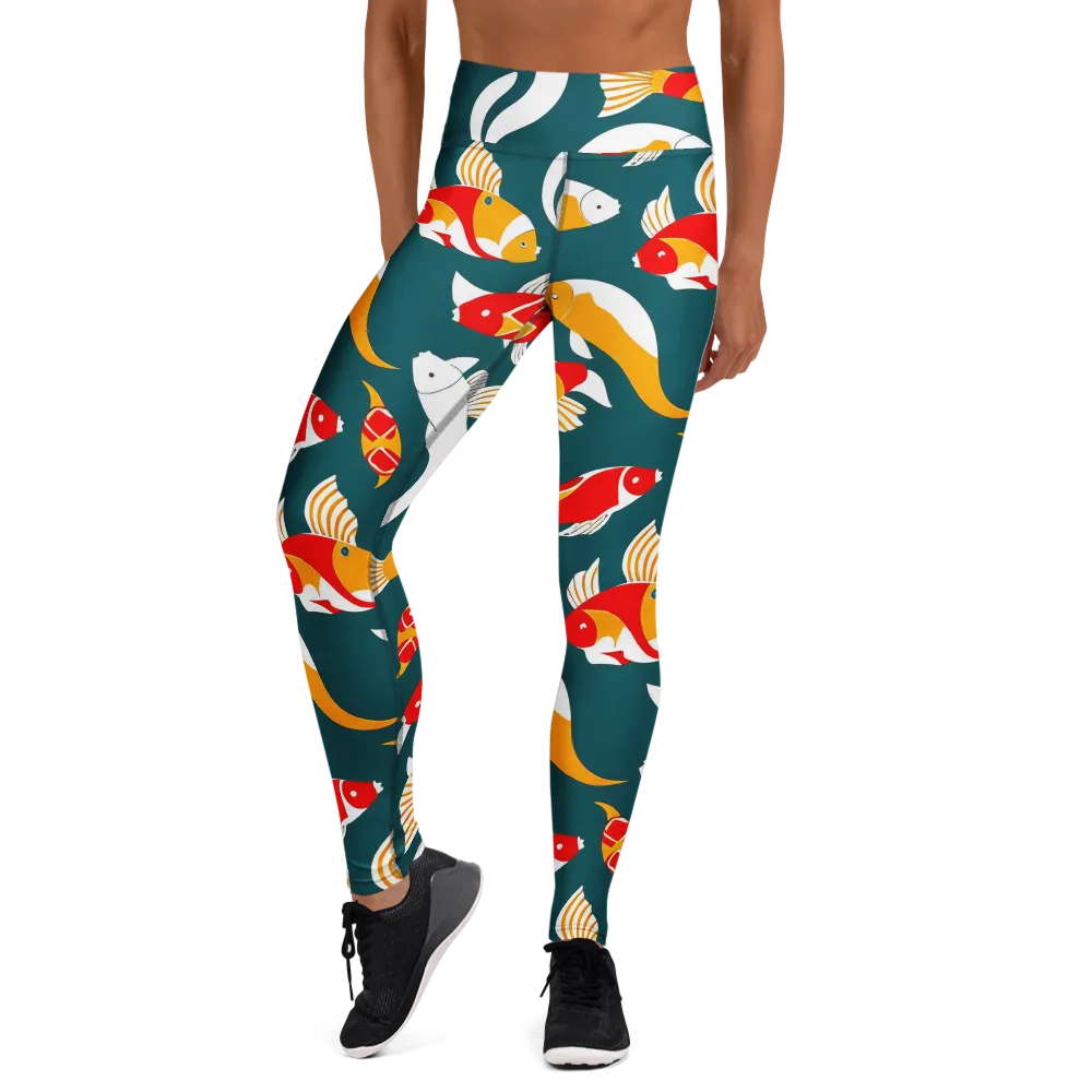 Carp Carnival on Yoga Leggings — Front
