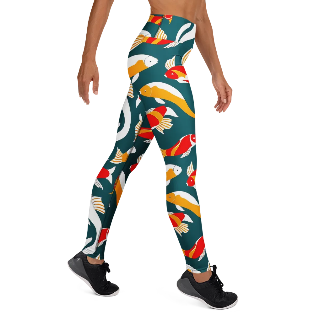 Carp Carnival on Yoga Leggings — Right