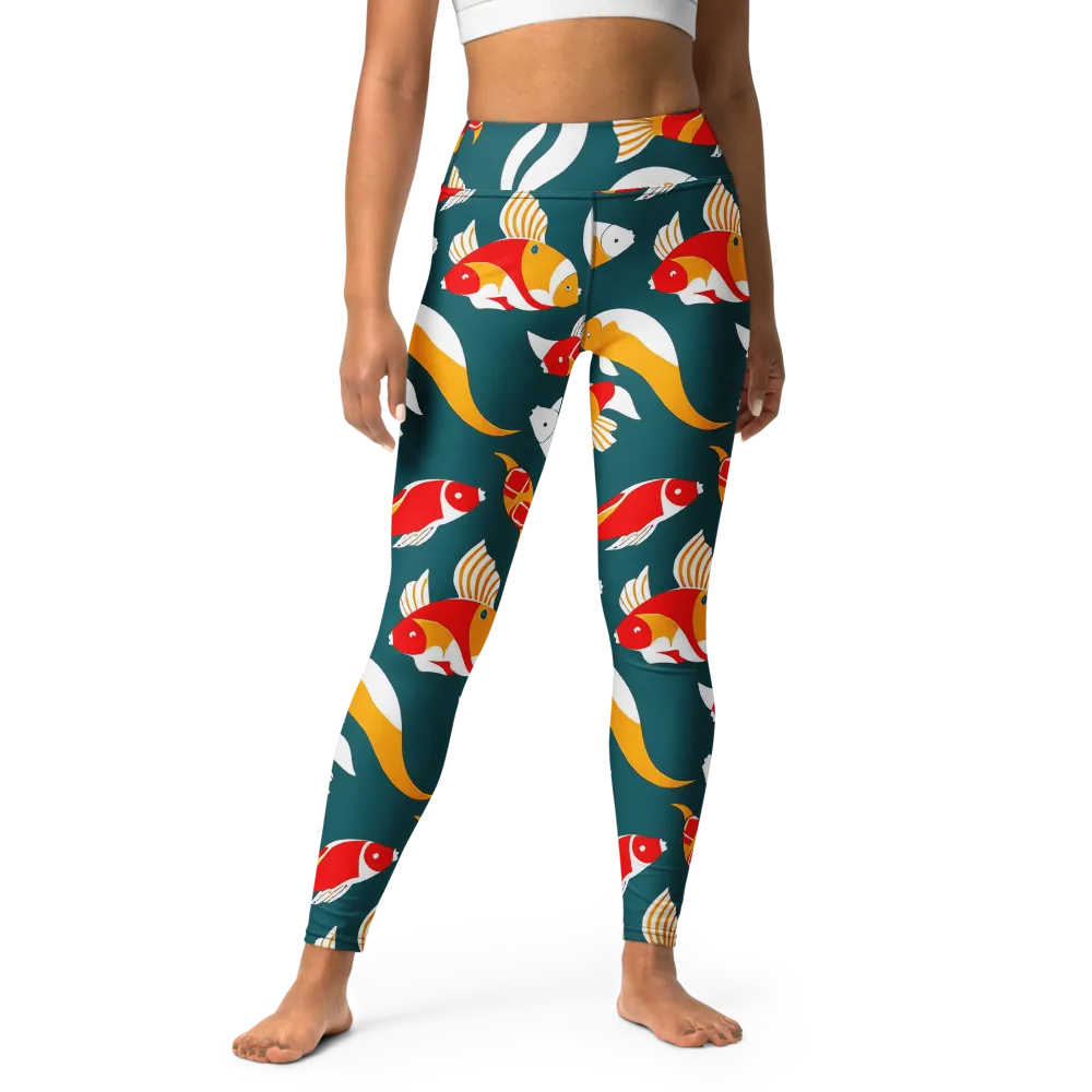 Carp Carnival on Yoga Leggings — Front